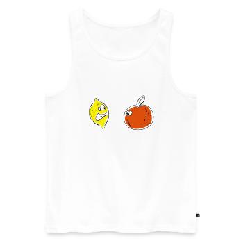 citron orange - Débardeur bio Premium Homme - blanc - Devant - AI Model Male 178 light (178cm)