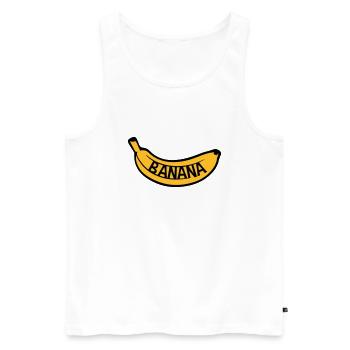 banana text logo obst banane lecker gesund essen b - Männer Premium Bio Tank Top - Weiß - Vorne - Michal (187cm)