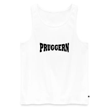 Pruggern Skiort Schriftzug - Männer Premium Bio Tank Top - Weiß - Vorne - AI Model Male 178 light (178cm)