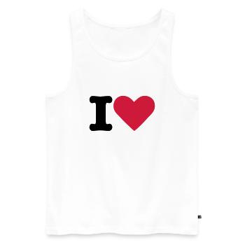 ich love - Männer Premium Bio Tank Top - Weiß - Vorne - AI Model Male 178 light (178cm)