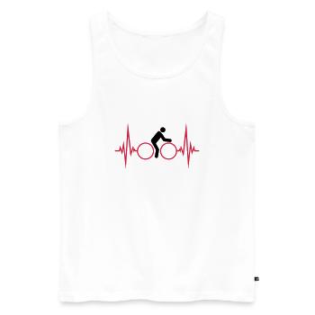 puls puls fréquence vélo biker spor - Débardeur bio Premium Homme - blanc - Devant - Michal (187cm)