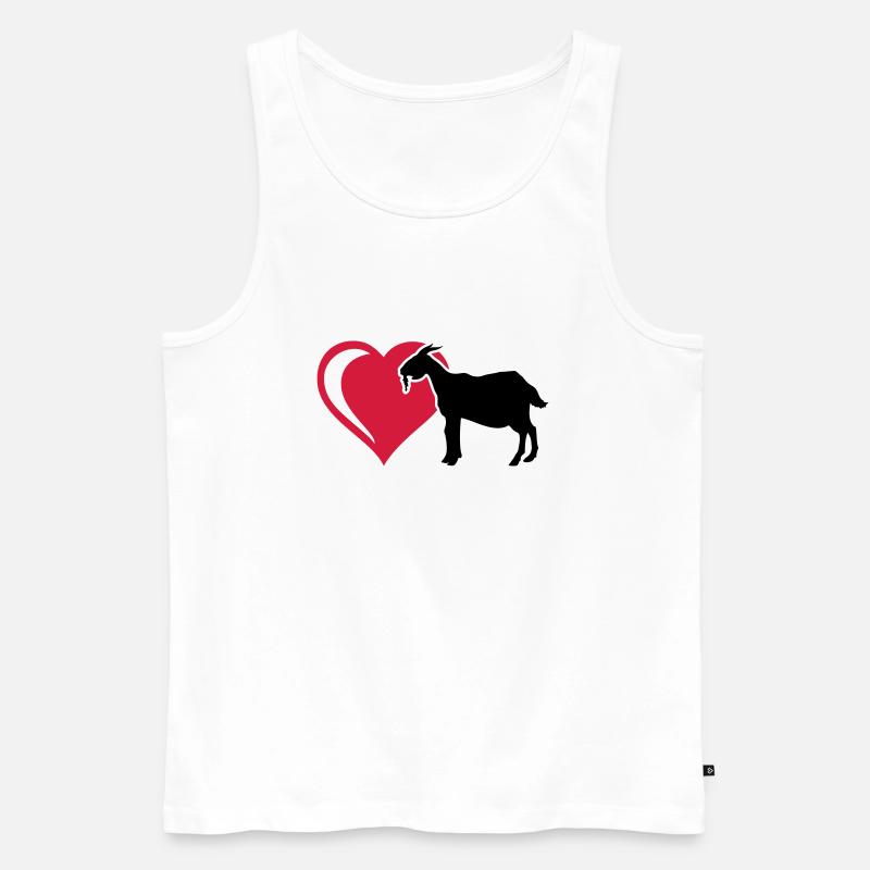 Ziege Herz - Männer Premium Bio Tank Top - Weiß