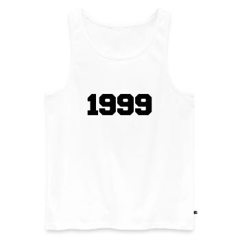 1999 - Männer Premium Bio Tank Top - Weiß - Vorne - AI Model Male 178 light (178cm)