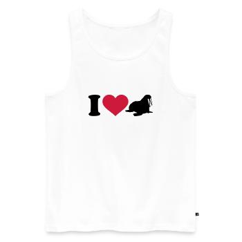 I love Morse - Débardeur bio Premium Homme - blanc - Devant - Michal (187cm)