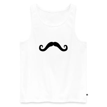 bart locken gesicht haare sir mustache schnurrbart - Männer Premium Bio Tank Top - Weiß - Vorne - AI Model Male 178 light (178cm)