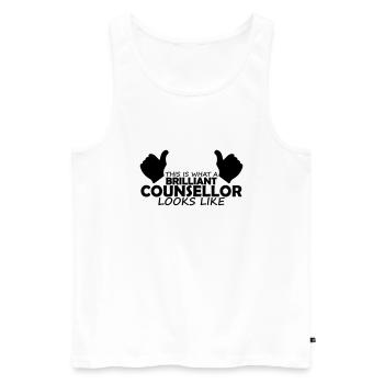 brilliant counsellor - Men's Premium Organic Tank Top - white - Front - Michal (187cm)
