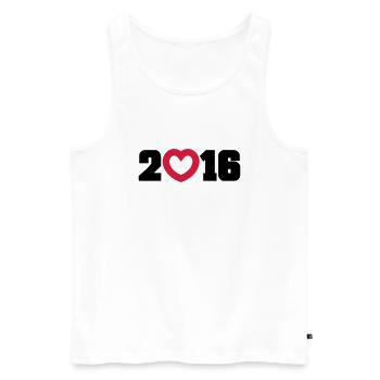 2016 - Men's Premium Organic Tank Top - white - Front - AI Model Male 178 light (178cm)