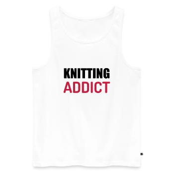 Knitting - Knit - Knitter - Stricken - Tricot - Men's Premium Organic Tank Top - white - Front - AI Model Male 178 light (178cm)
