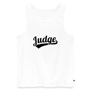 Judge - Men's Premium Organic Tank Top - white - Front - AI Model Male 178 light (178cm)