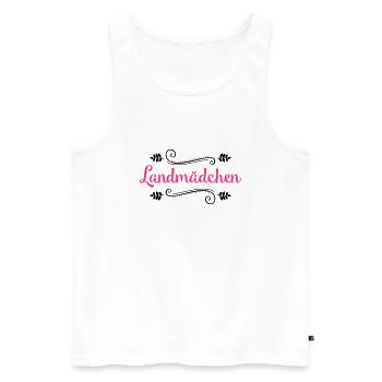 landmaedchen design - Männer Premium Bio Tank Top - Weiß - Vorne - AI Model Male 178 light (178cm)
