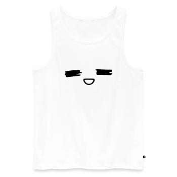 kawaii_face_16 - Männer Premium Bio Tank Top - Weiß - Vorne - Michal (187cm)