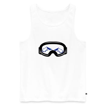 skibrille - Männer Premium Bio Tank Top - Weiß - Vorne - AI Model Male 178 light (178cm)