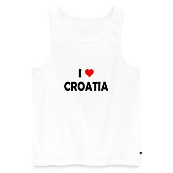 J’aime la Croatie - Kroatien - Zagreb - Débardeur bio Premium Homme - blanc - Devant - Michal (187cm)