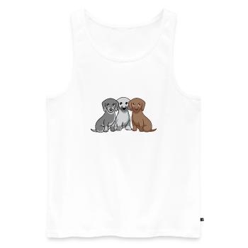 Drei Hunde - Männer Premium Bio Tank Top - Weiß - Vorne - Michal (187cm)