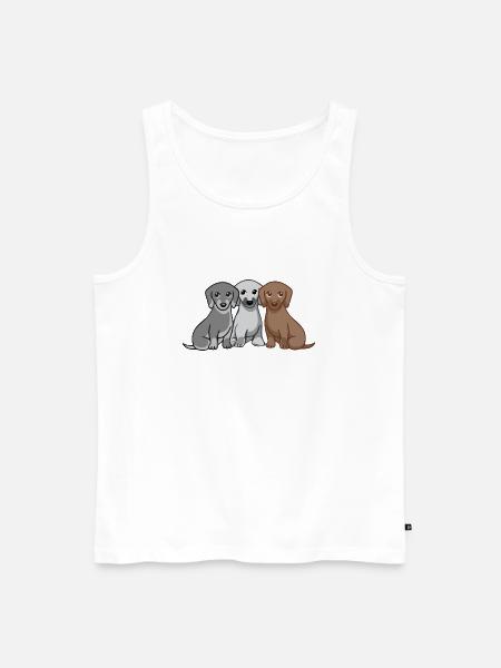 Drei Hunde - Männer Premium Bio Tank Top - Weiß