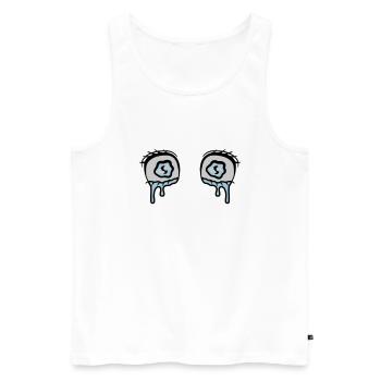 Comic Eyes Tears Sad - Men's Premium Organic Tank Top - white - Front - AI Model Male 178 light (178cm)