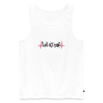 punks not dead Zitat - Männer Premium Bio Tank Top - Weiß - Vorne - Michal (187cm)