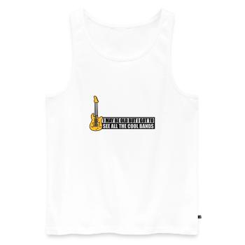 Je suis peut-être vieux - Débardeur bio Premium Homme - blanc - Devant - AI Model Male 178 light (178cm)
