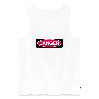Danger - Débardeur bio Premium Homme - blanc - Devant - AI Model Male 178 light (178cm)