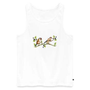 Bunte Vögel - Männer Premium Bio Tank Top - Weiß - Vorne - Michal (187cm)