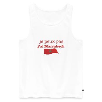 je peux pas j ai Marrakech - Débardeur bio Premium Homme - blanc - Devant - Michal (187cm)