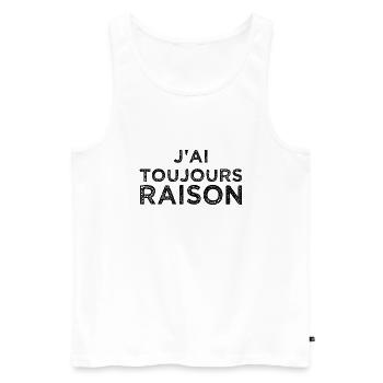 J'ai toujours raison - Débardeur bio Premium Homme - blanc - Devant - AI Model Male 178 light (178cm)