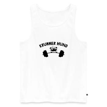 Hund auf krummer Lanhantel - Männer Premium Bio Tank Top - Weiß - Vorne - Michal (187cm)