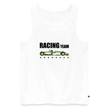Racing Team - Men's Premium Organic Tank Top - white - Front - AI Model Male 178 light (178cm)