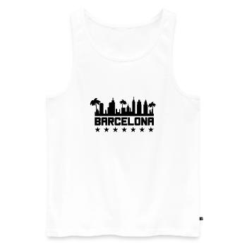 Barcelone - Débardeur bio Premium Homme - blanc - Devant - AI Model Male 178 light (178cm)