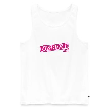 Dusseldorf - 0211 - Dialling Code - NRW - Ruhrpott - Men's Premium Organic Tank Top - white - Front - AI Model Male 178 light (178cm)