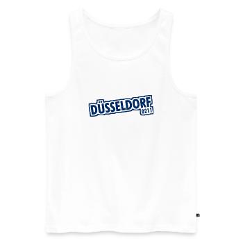 Dusseldorf - 0211 - Dialling Code - NRW - Ruhrpott - Men's Premium Organic Tank Top - white - Front - AI Model Male 178 light (178cm)