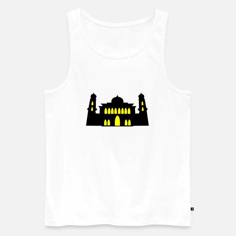 moschee silhouette - Männer Premium Bio Tank Top - Weiß