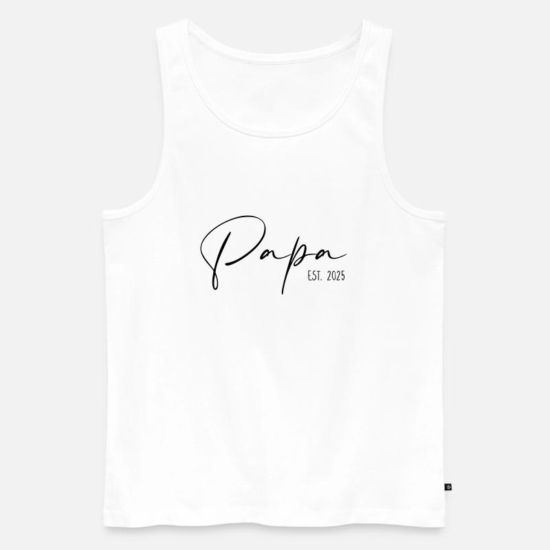Papa Est 2025 - Männer Premium Bio Tank Top - Weiß