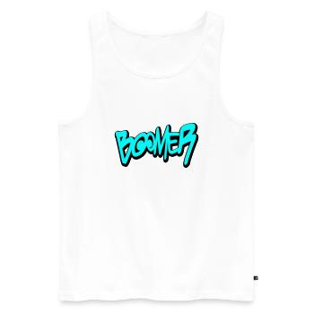 Boomer - Männer Premium Bio Tank Top - Weiß - Vorne - AI Model Male 178 light (178cm)
