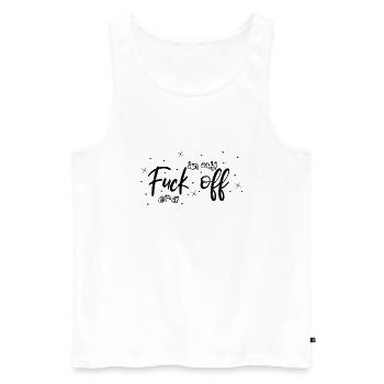 In My F-off Era - Männer Premium Bio Tank Top - Weiß - Vorne - Michal (187cm)