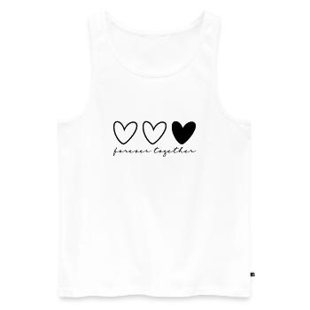 3 Herzen Partner Teil 1 von 3 - Männer Premium Bio Tank Top - Weiß - Vorne - AI Model Male 178 light (178cm)