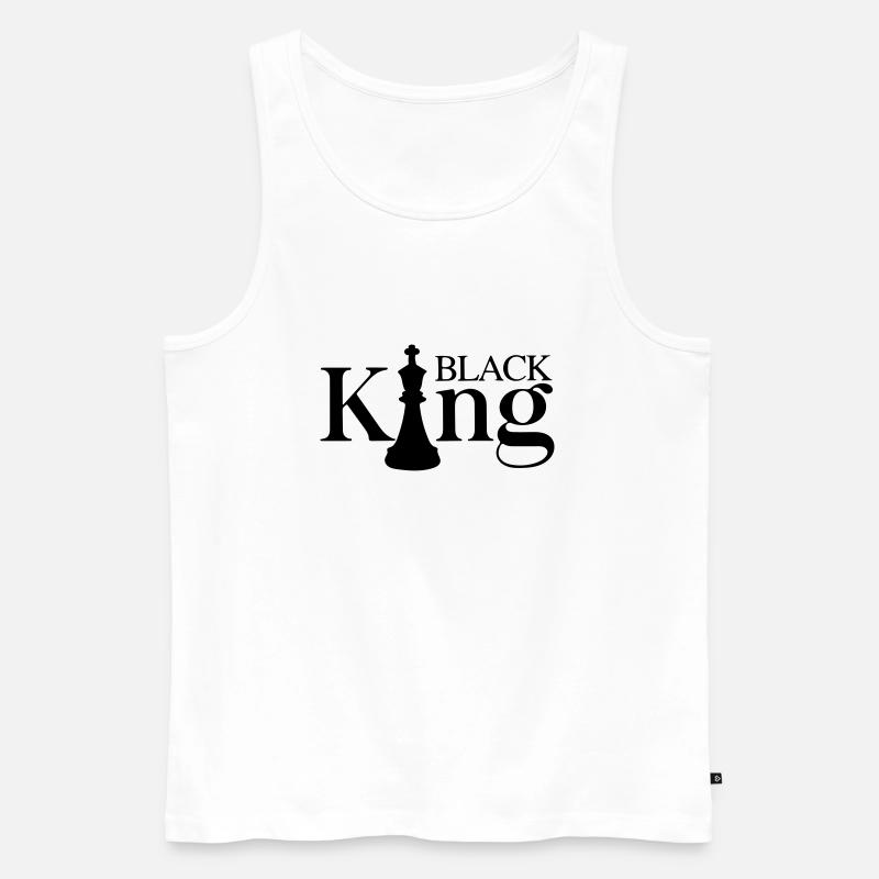 schwarzer König - Männer Premium Bio Tank Top - Weiß