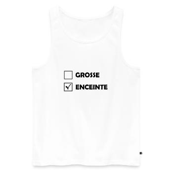 Grosse / Enceinte - Débardeur bio Premium Homme - blanc - Devant - AI Model Male 178 light (178cm)