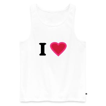 i love - Débardeur bio Premium Homme - blanc - Devant - AI Model Male 178 light (178cm)