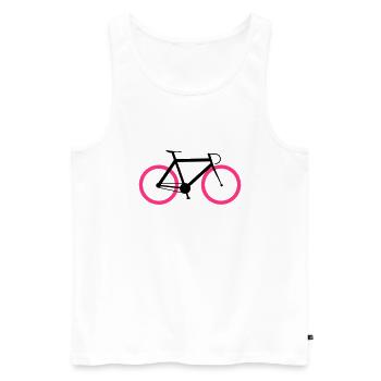 Rennrad - Fixie Bike - Männer Premium Bio Tank Top - Weiß - Vorne - AI Model Male 178 light (178cm)