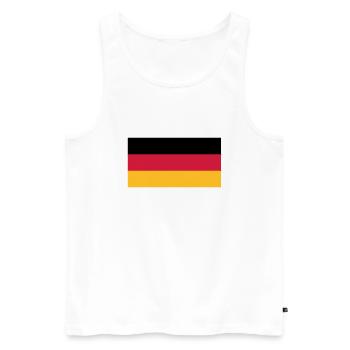Deutschlandflagge - Männer Premium Bio Tank Top - Weiß - Vorne - Michal (187cm)