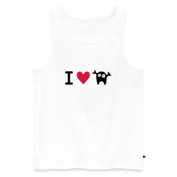 i-love-monster-strampler - Männer Premium Bio Tank Top - Weiß - Vorne - AI Model Male 178 light (178cm)