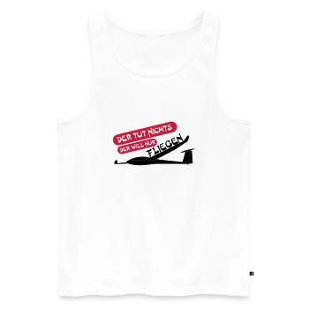 nur fliegen - Männer Premium Bio Tank Top - Weiß - Vorne - AI Model Male 178 light (178cm)