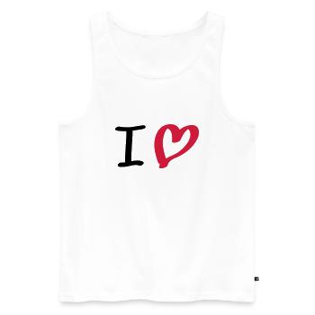 i love - Männer Premium Bio Tank Top - Weiß - Vorne - AI Model Male 178 light (178cm)