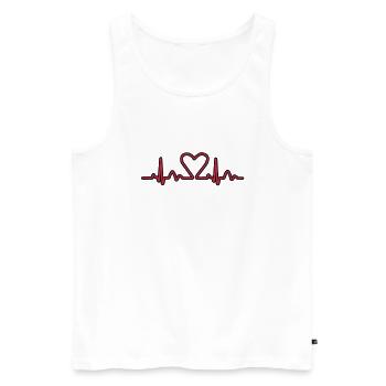 Lignes de impulsion d'électrocardiogramme de coeur - Débardeur bio Premium Homme - blanc - Devant - AI Model Male 178 light (178cm)