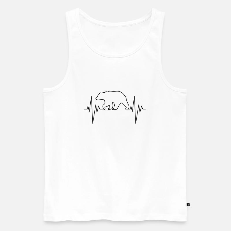 Bear Pulse - Männer Premium Bio Tank Top - Weiß