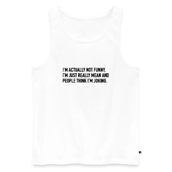 Im actually not funny - Men's Premium Organic Tank Top - white - Front - AI Model Male 178 light (178cm)