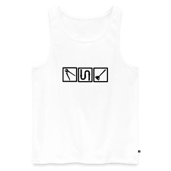 Klempner - Männer Premium Bio Tank Top - Weiß - Vorne - Michal (187cm)