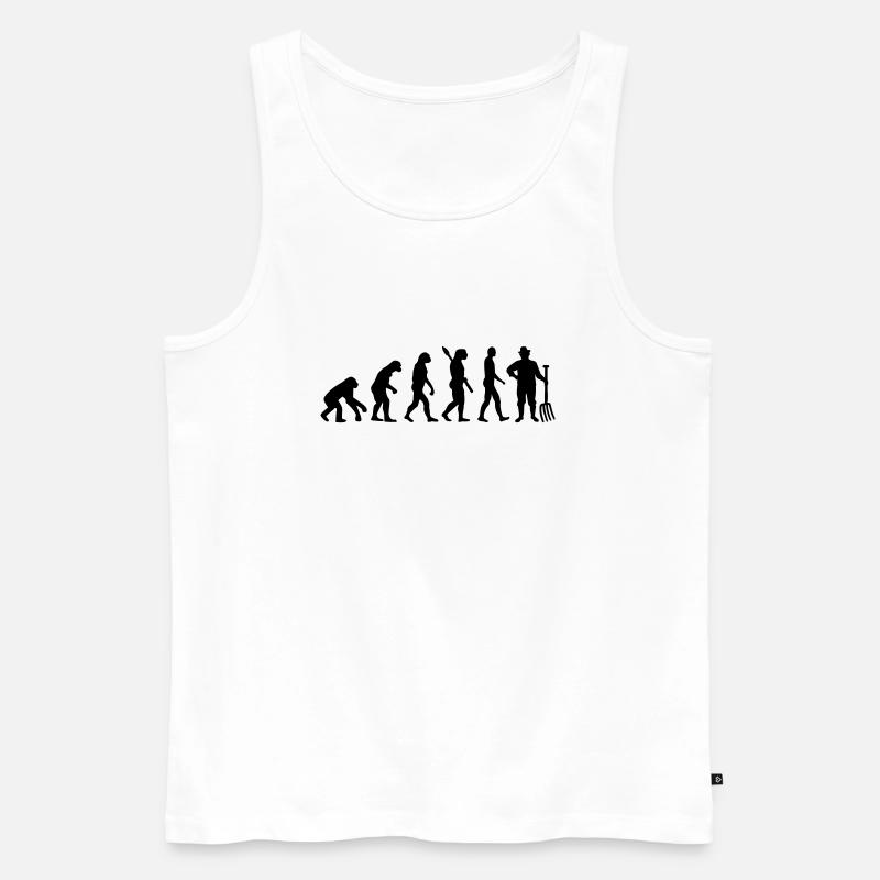 Evolution Bauer - Männer Premium Bio Tank Top - Weiß