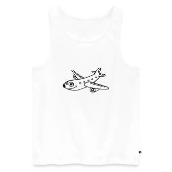 Zeichnung Flugzeug Comics Luftfahrt Flugzeuge lust - Männer Premium Bio Tank Top - Weiß - Vorne - AI Model Male 178 light (178cm)